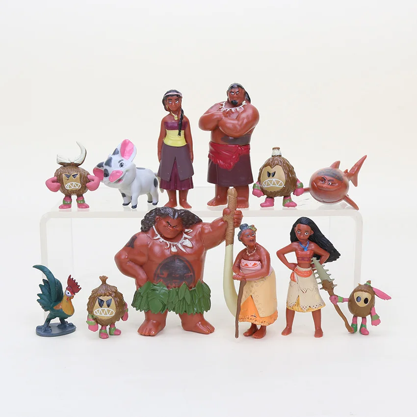 

Moana Action Figures Toys Heihei Tamatoa Chief Tui Sina Tala 12Pcs/Set Gift Doll Plastic Anime Action Figures Anime Toys Gift