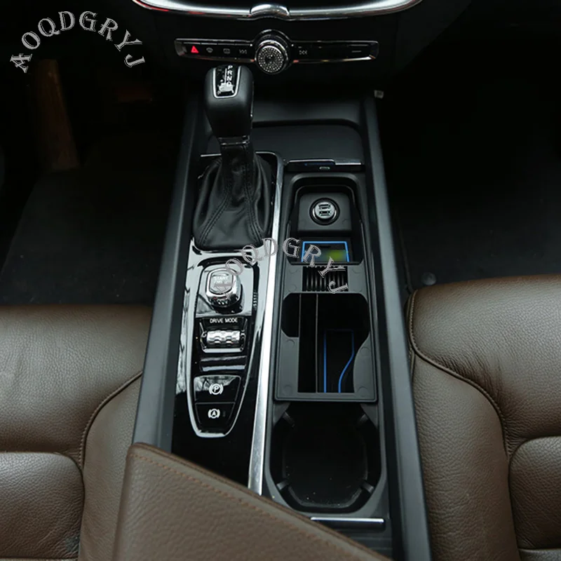 1 шт. автомобильный Стайлинг для Volvo XC60- черная пластиковая консоль центральный ящик для хранения стакана воды