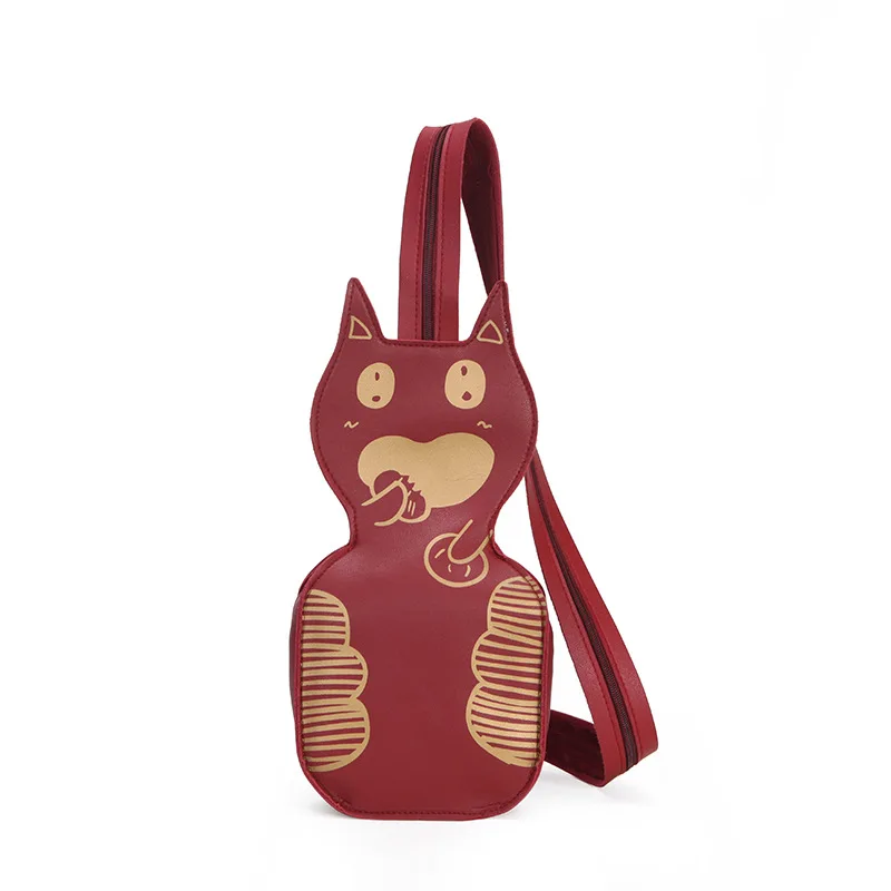 

2019 Fashion Women Shoulder Bags Cat Cartoon Print Messenger Bag Top PU Leather Handbags Ladies Cretia Femina Women Totes