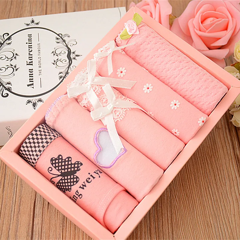 Трусики хлопковые бесшовные с бантом 5 шт./лот|kids underwear|girl underpantskids briefs |