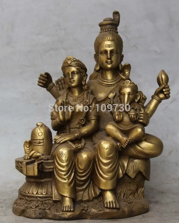 

bir 002018 8"Buddhism Bronze India Angel Kwan-yin Tara Elephant Ganesh Buddha Snake Statue