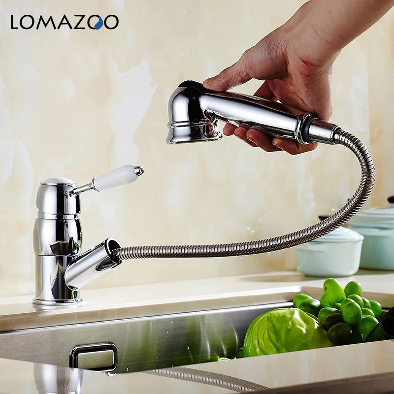 LOMAZOO Kitchen Faucet Bathroom Sink Faucet Extendable Adjustable