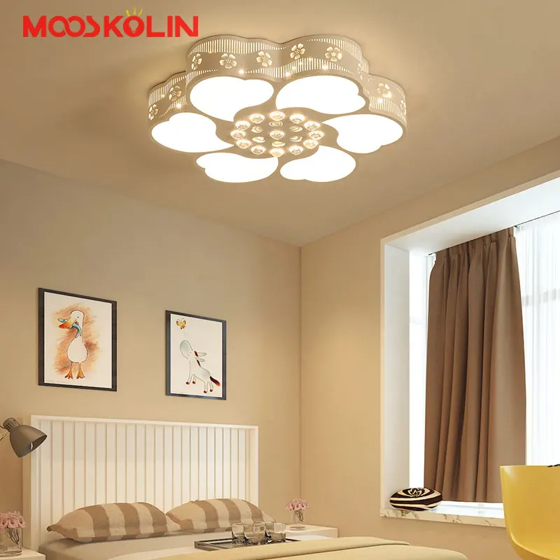 

2018 New Round LED Crystal Ceiling Light For Living Room Bedroom Indoor Lamp with Remote Controlled luminaria home decoration