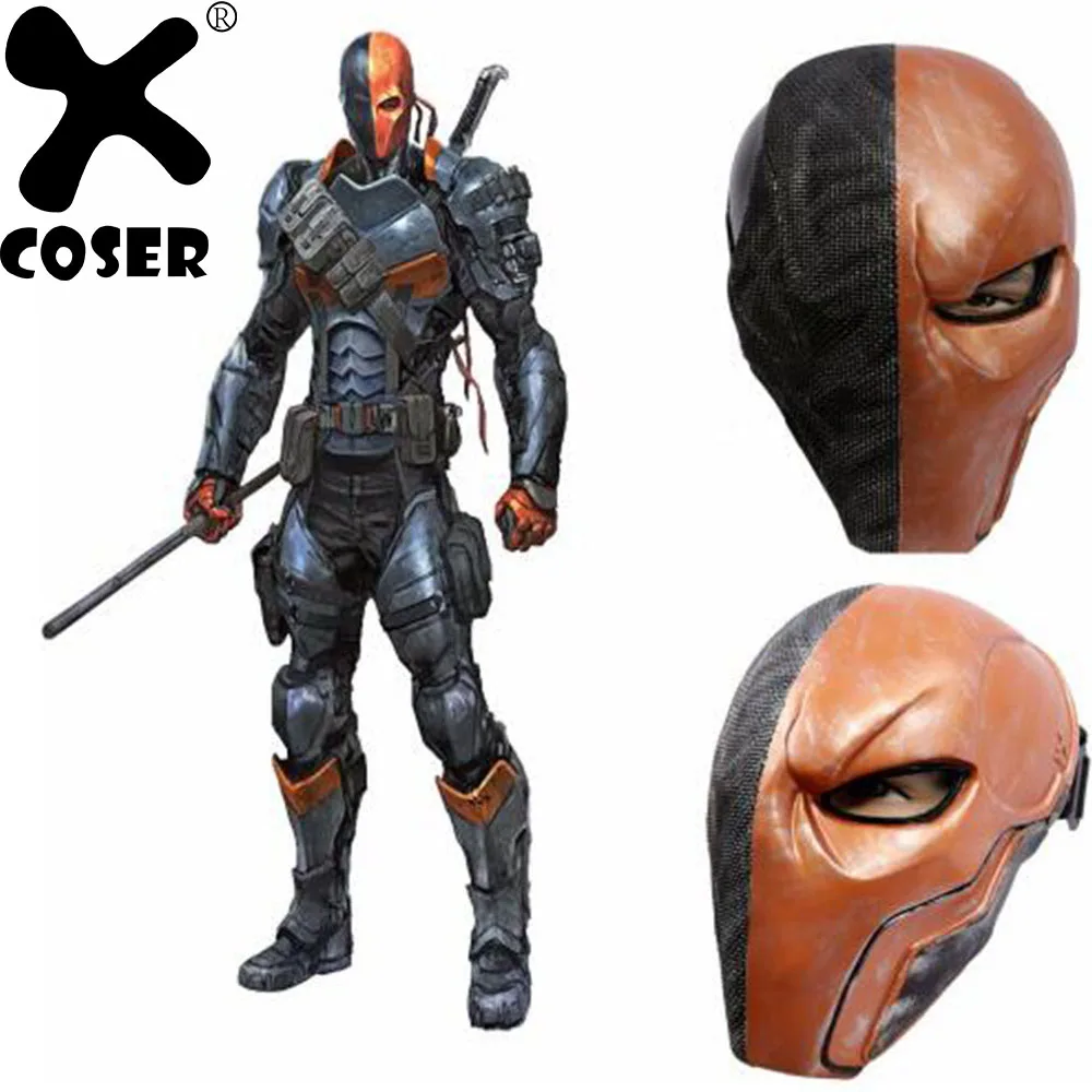 XCOSER/брендовая распродажа, маска для косплея Бэтмена Аркхема из фильма «Deathstroke», шлем из ПВХ, реквизит для косплея, одежда для Хэллоуина