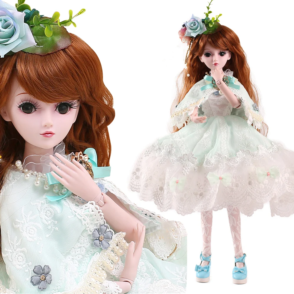 

UCanaan 23.6'' 19 Ball Joints BJD SD Doll with Clothes Outfit Shoes Wig Hair Makeup for Girls Gift and Dolls Collection