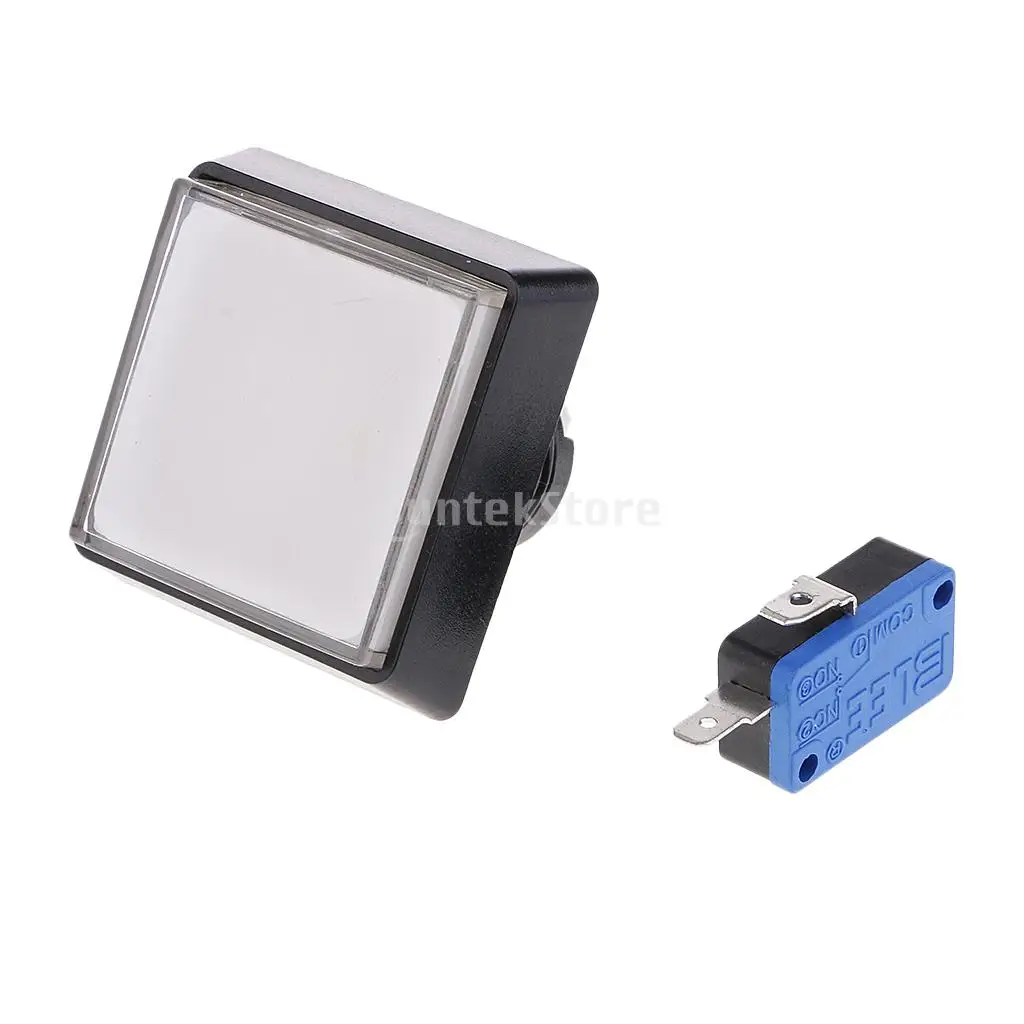 Rectangle Arcade Game Machine Push Button w/ 12V led lamp illuminated 5x5cm