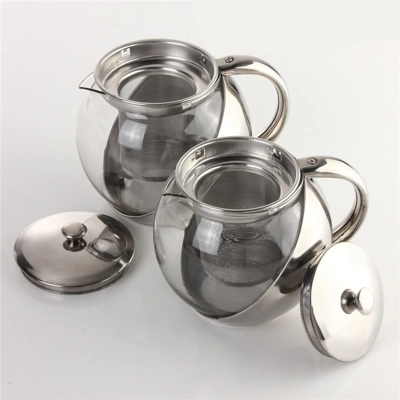 Современный стильный чайник из нержавеющей стали+ Стеклянный заварочный чайник с рассыпчатыми чайными листьями, серебряные аксессуары, которые вы сможете выбрать и