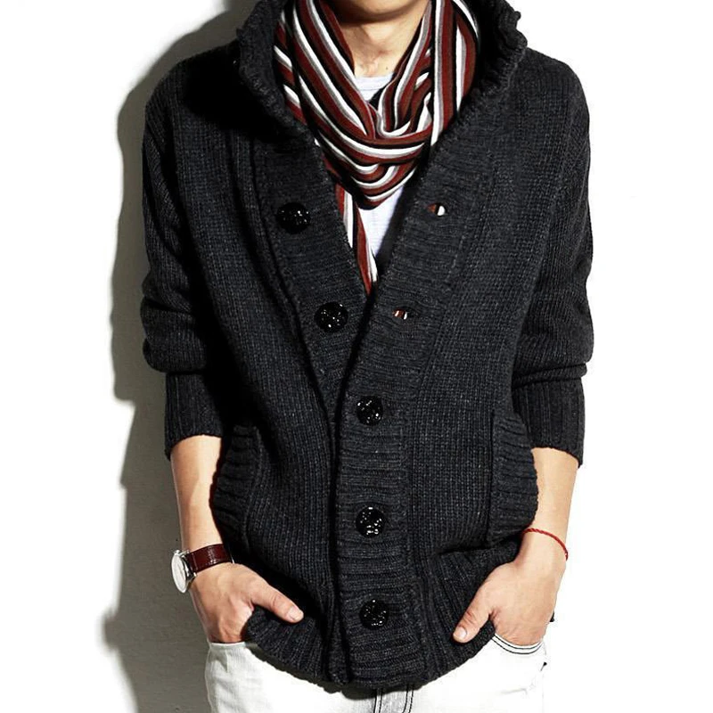 Mens Sweater European Designer Knitted Mens Cardigan Sweaters Pullover Wool Mens Single Breasted Sweater Winter Streetwear B126