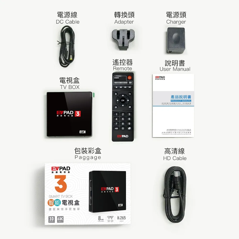 [Подлинный] ТВ приставка EVPAD 3 3s Max Iptv для Индонезии Гонконга TW Кореи Японии Индии