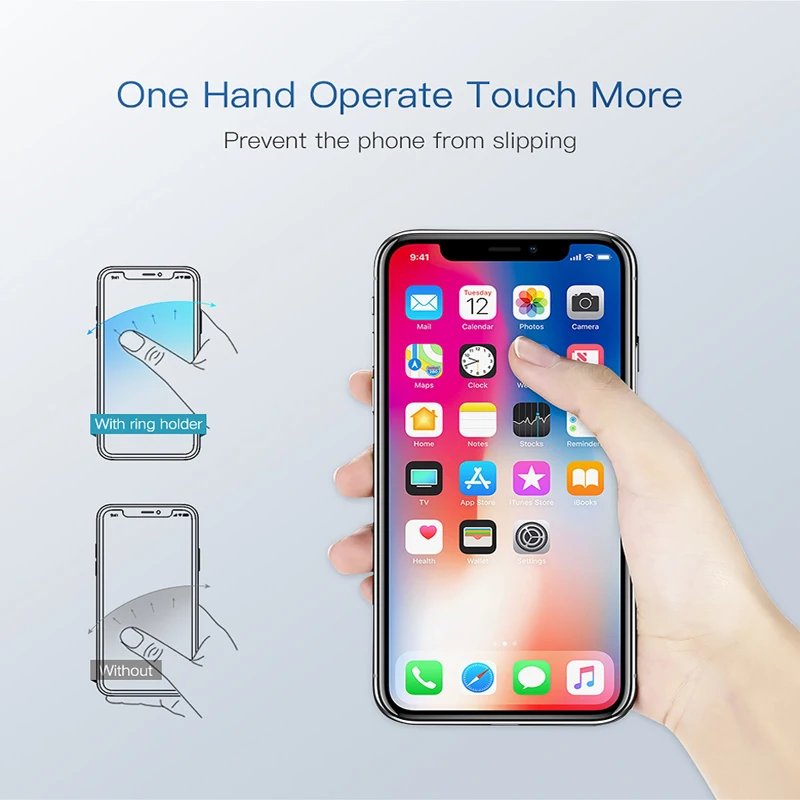 Luxury Finger Ring Holder 360 Degree Mobile Phone Smartphone Finger Stand Holder For iPhone XR XS X 8 7 Samsung S9 S8 Plus iPad