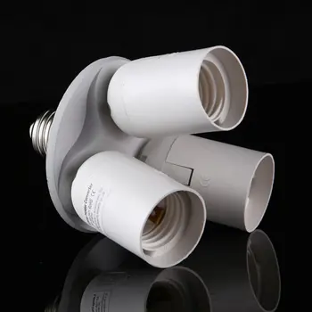 

Adjustable 3 in 1 E27 Base Socket 110V-240V lamp socket Splitter Light Lamp Bulb Adapter Holder for Softbox