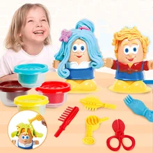 3D разноцветный Пластилин грязевой набор для парикмахера Инструмент Плесень DIY образовательные подарки ролевые игры кухонные игрушки для детей девочек