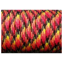 550 Паракорд 7 внутренних нитей мил спец Тип III бушкрафт веревка для выживания, 100 футов черный+ желтый+ красный(#55