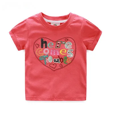 VIDMID/Новинка; футболка для маленьких девочек; летняя одежда; повседневные хлопковые топы для детей; футболки для девочек; одежда для детей; футболки с короткими рукавами - Цвет: as photo