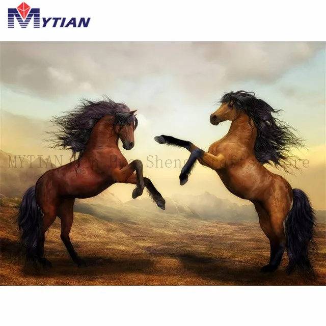 18101585 5D DIY Full Drill Square Round Diamond Painting Wild Horses Rhinestone Diamond Embroidery Mosaic Pictures Needlework Home Decor