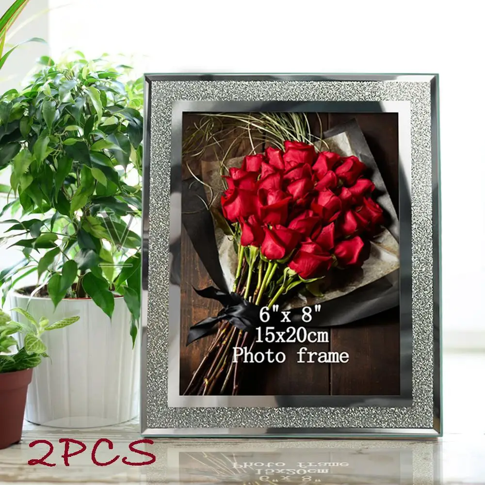 Old wooden frame with beautiful winter landscape. aliexpress