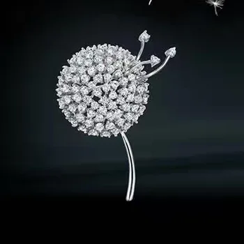 

Red Trees Fashion Dandelion Brooch For Women Real 925 Sterling Silver Fine Jewelry Elegant Sweater Accessories