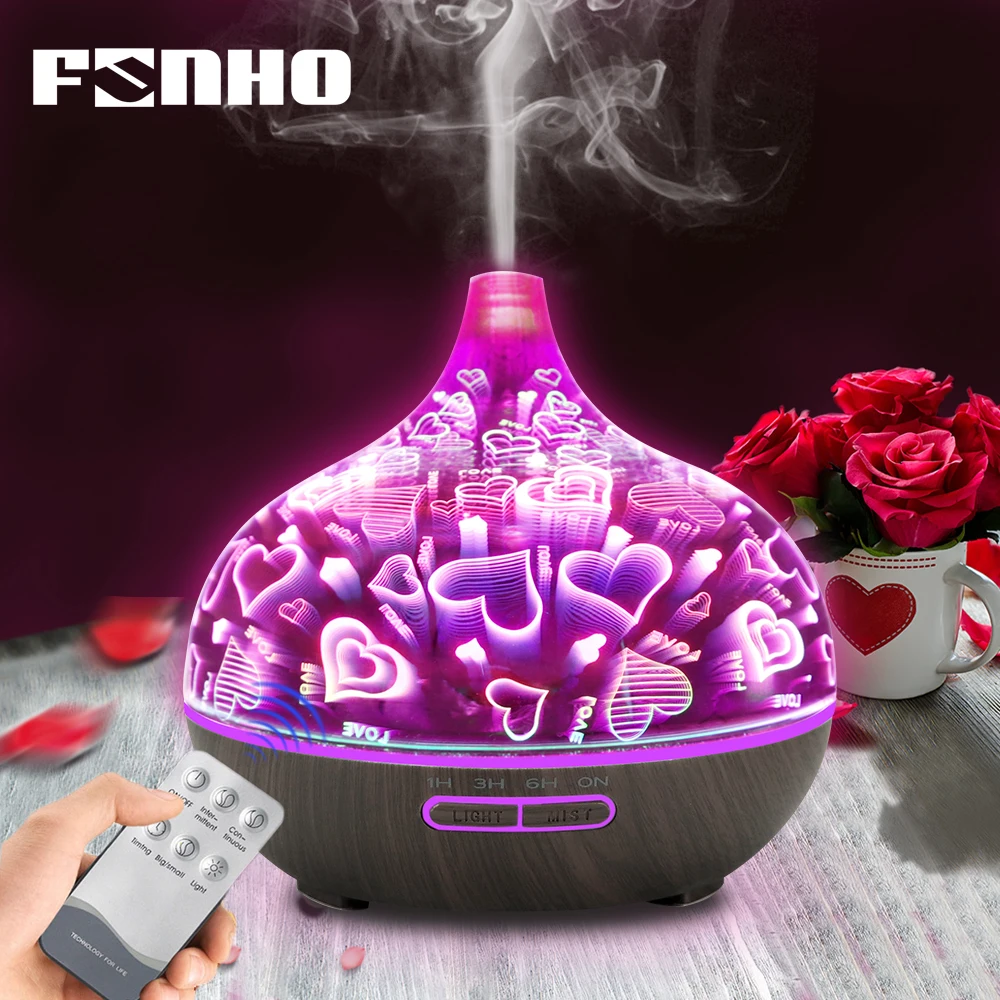 

FUNHO 400ml 3D Colorful Air Humidifier with LED Night Light Aroma Essential Oil Diffuser Mist Maker Ultrasonic Humidifier
