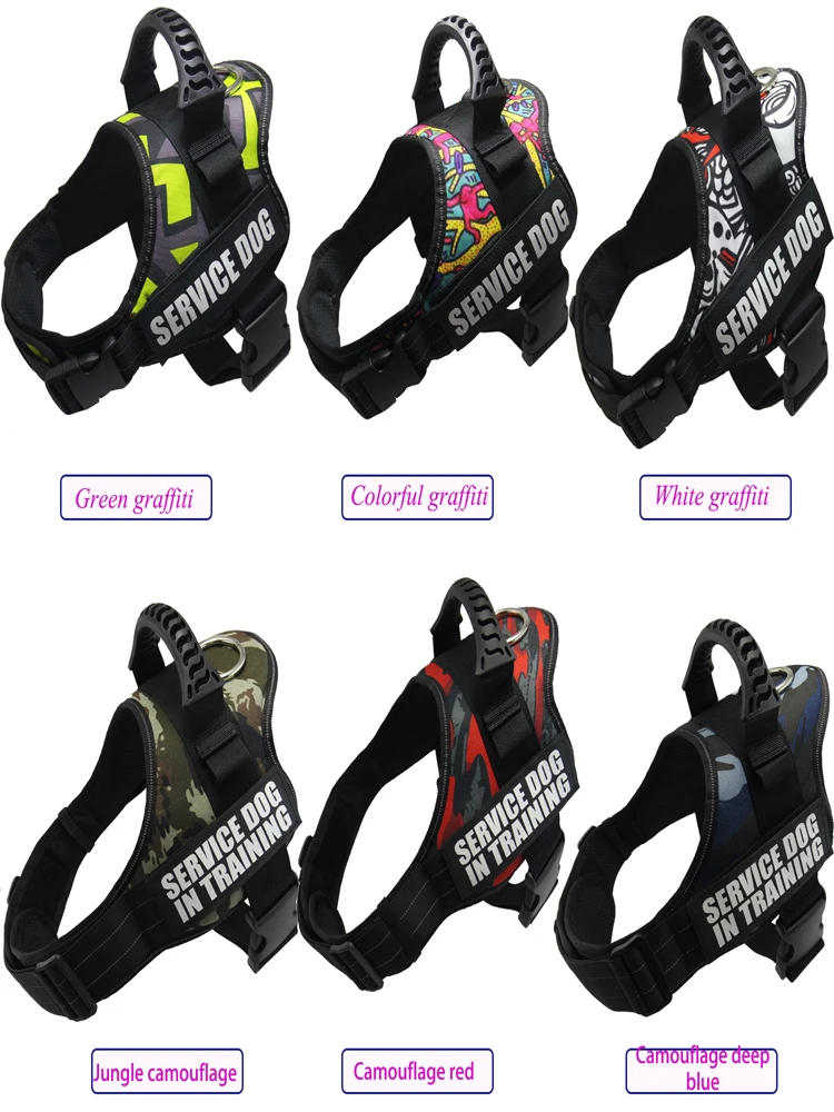 

Dog harnesses Pet Hot Sale Reflective Rope Nylon Handle Adjustable 11Colors Large Dog Harness For Small Medium Large Dog Animals