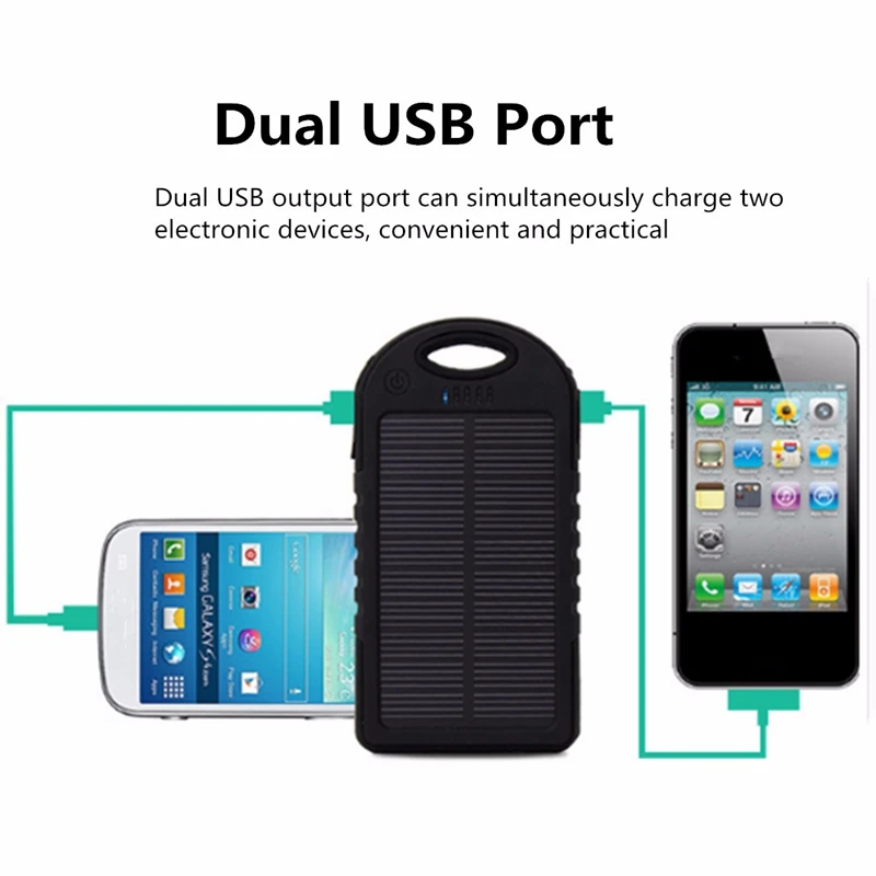 

Cncool 2018 Solar Panel Portable Waterproof Power Bank 20000mah Dual-USB Solar Battery Powerbank for All Phone Universal