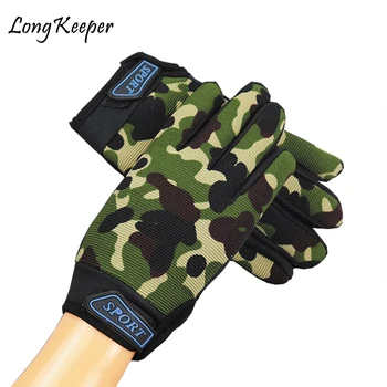 

3-15 Years Old Kids Outdoor Gloves Fishing Gloves Sports Keep-Warm Gloves Thicken Camouflage Black Comfortable Children Gloves