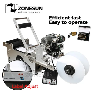 

ZONESUN LT-50DT Semi Automatic Labeling Machine Drugs Bottle Medicine Bottle Labeling Machine With Date Printing