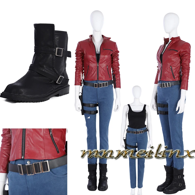 

HOT Game Resident Evil 2 Cosplay Costume Claire Cosplay Costume Women Outfit For Halloween Full Set Custom Made Any Size
