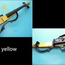 Полный Размеры рамка электрической скрипке в желтом цвете с луком канистра наушники 9 V Батарея