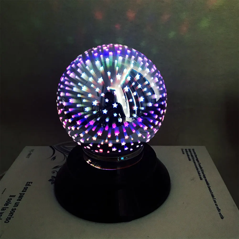 Automatic Rotating Projector Starry Sky 3D Table Lamp Novetly Snow Fireworks Star Projection Bedside Lamp Children