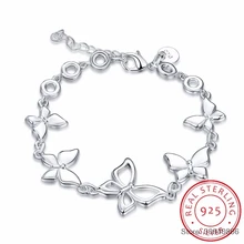 Очаровательные браслеты с рисунком бабочки Настоящее серебро 925 проба кубического циркония для женщин женские милые свадебные дизайнерские подарки