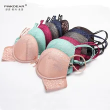 AZE пикантные Кружево Глубоко собрать вместе Pop Up Нижнее Бельё для девочек женские комплект с бюстгальтером