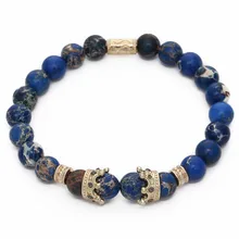 FAITHEASY нация ветер император Браслет Микро циркония Корона натуральный камень браслеты с орнаментами