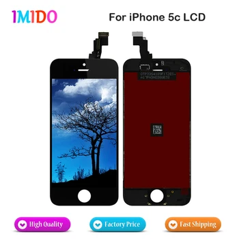

25PCS Black White 2 Color No Dead Pixel LCD Digital For iPhone 5C LCD Screen Display with Touch Digitizer Assembly AAA Quality