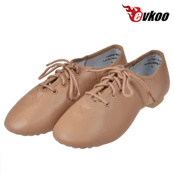 

Evkoodance genuine leather black Tan color Ladies Jazz Dance Shoes for women EJ-003