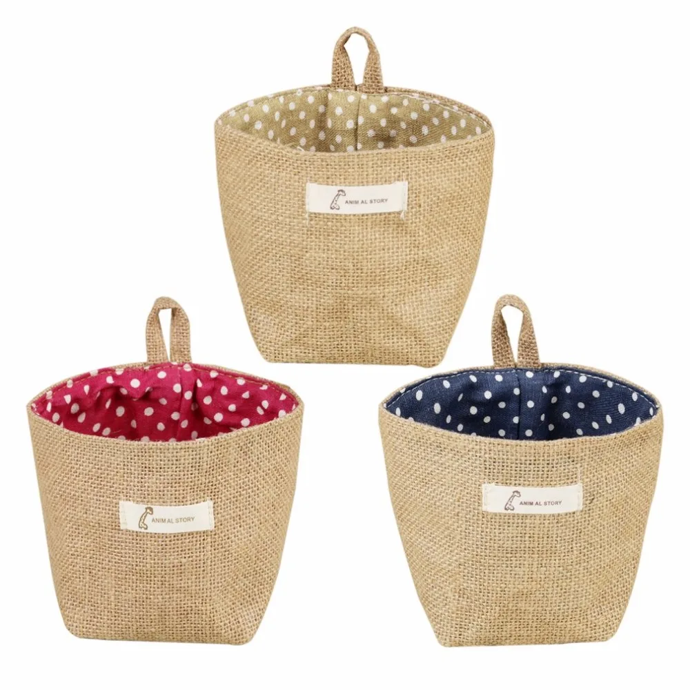 Artistic Storage Bag Hanging Basket Portable Bag Vintage Sundries Bag