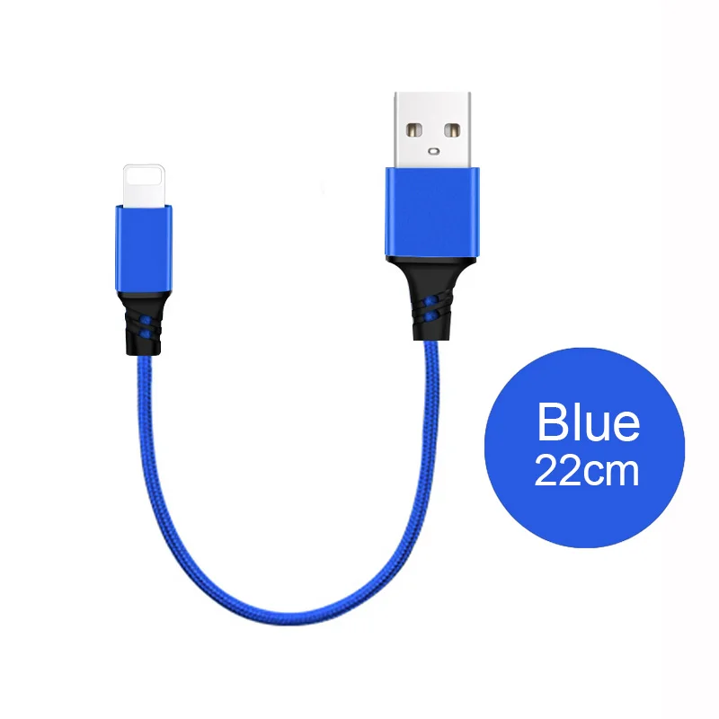 3в1 2в1 USB кабель для iPhone X 8 7 6 Micro usb type C кабель для samsung S9 S8 Быстрая зарядка кабель 3A зарядное устройство короткий длинный шнур - Цвет: Blue 22CM