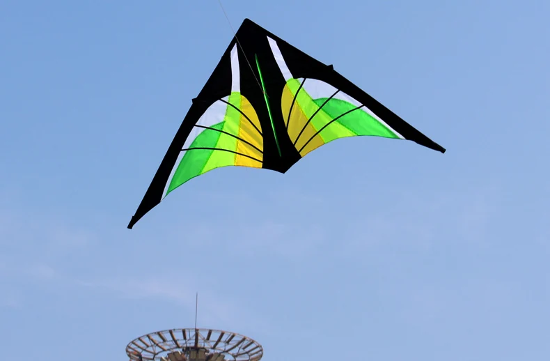 New Toys Hot  2.8m Quality Goods Power Green Triangle/Delta Kite With Handle and String Good Flying Kites 6
