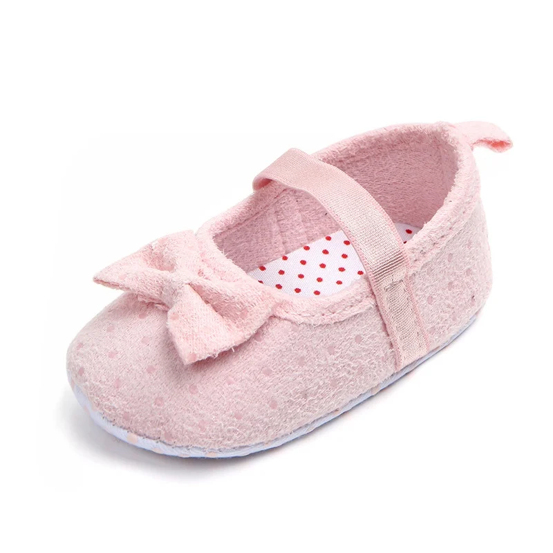 Детская обувь Весна лук классический холст хлопка для маленьких девочек обувь первые ходоки Мода Комфорт для маленьких девочек обувь