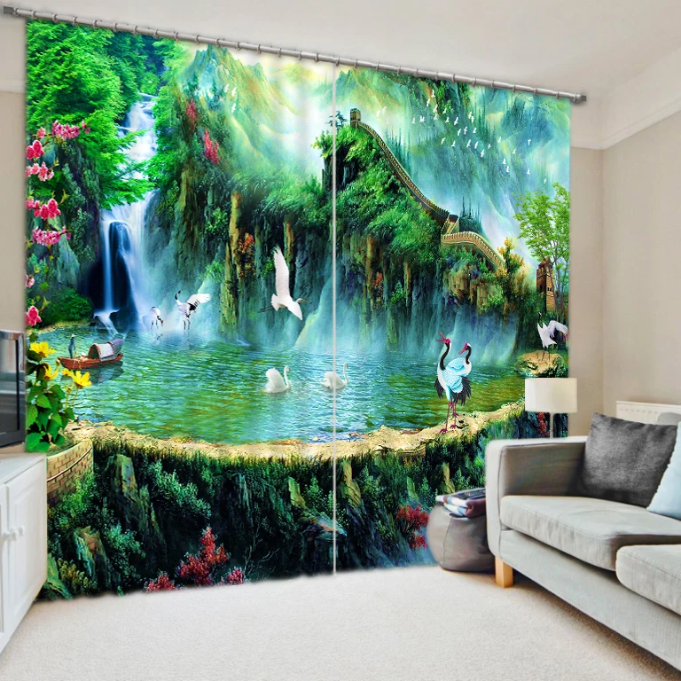 

Blackout curtain Landscape Scenery Beauty Digital Photo Printing Blackout 3D Curtains for Living Room