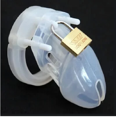 

Latest Design Small Male Dull Polish Silicone Cock Cage With 5 Size Penis Ring Chastity Device BDSM Adult Sex Toy 5 Color