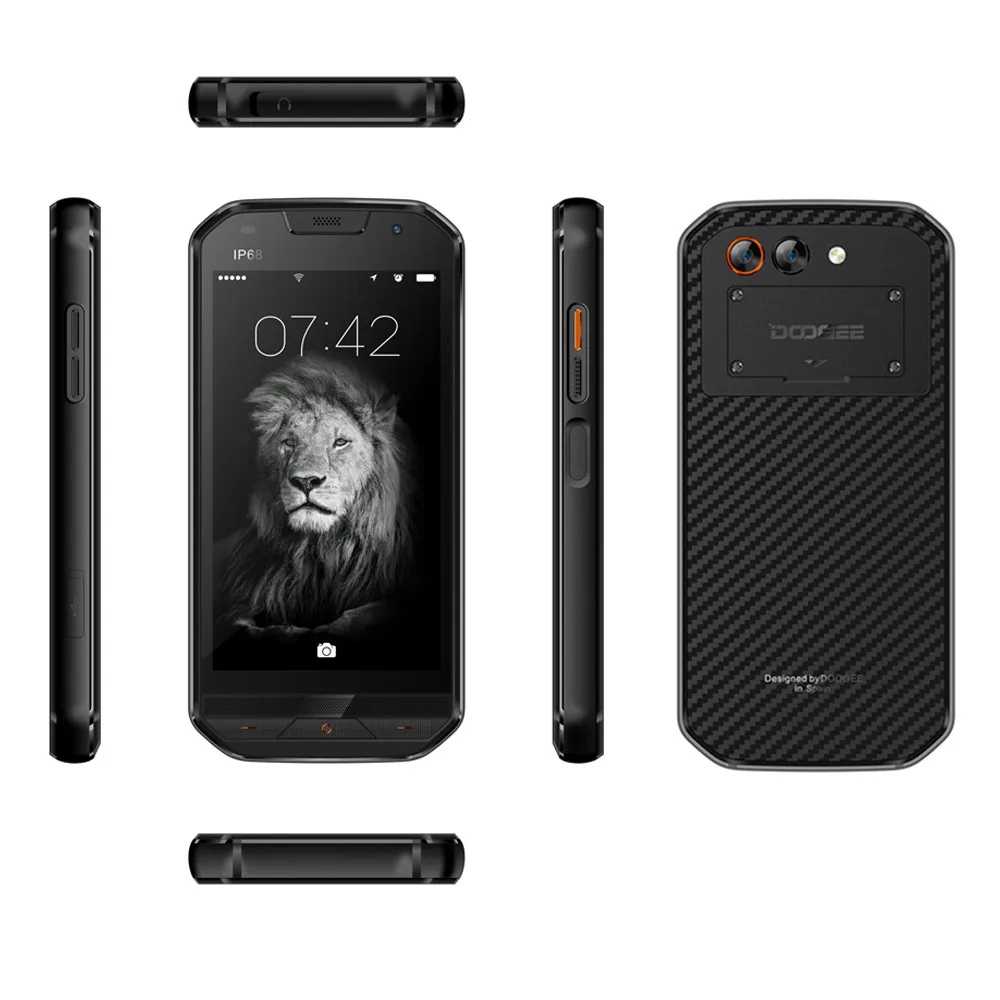 DOOGEE S30 IP68 Водонепроницаемая двойная задняя камера для смартфона 5580 мАч Быстрая зарядка 5," HD MTK6737 Android 7,0 2 ГБ+ 16 Гб 8 Мп отпечаток пальца