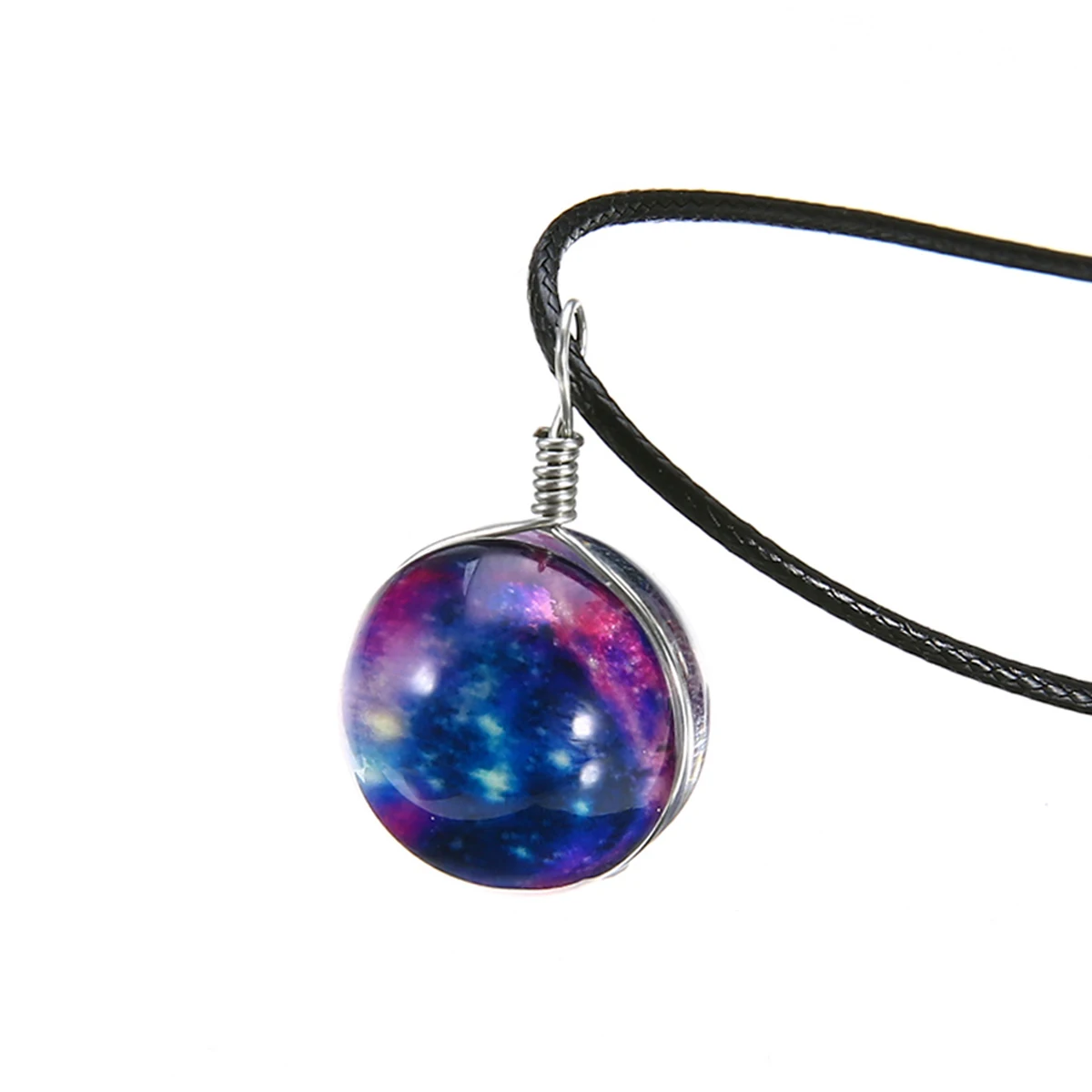 10Style Unisex Dreamy Glass Ball Necklace Shellhard Nebula Space Star Universe Galaxy Pattern Pendant Necklace Femme Jewelry