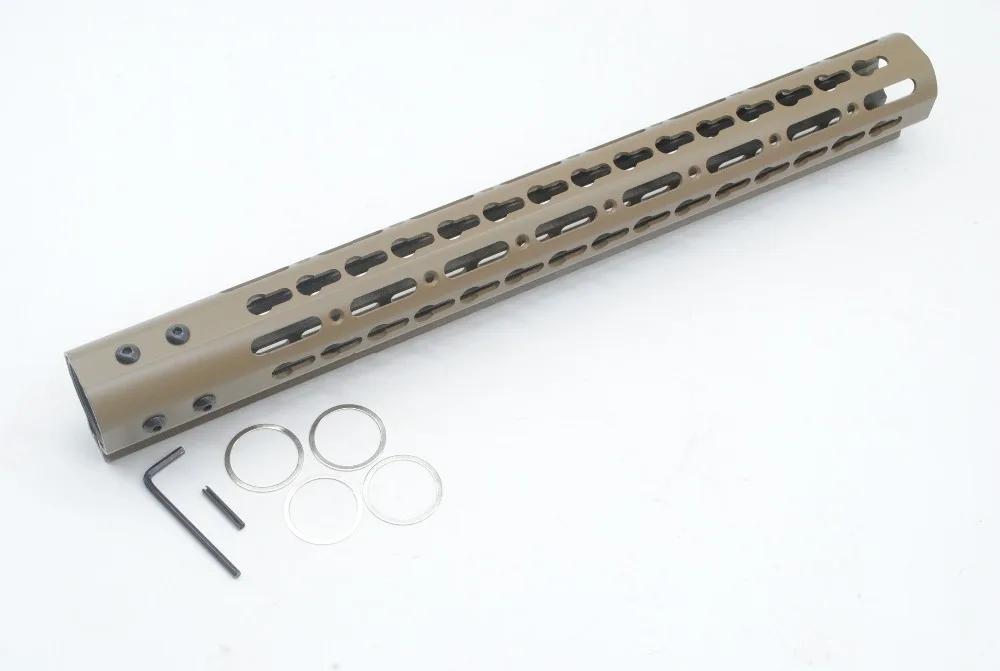TriRock 15 ''дюймовый Keymod/M-lok стиль Handguard реечное трубчатое Цевье Picatinny Mount System_tan напечатанный Fit. 223/5. 56 AR-15