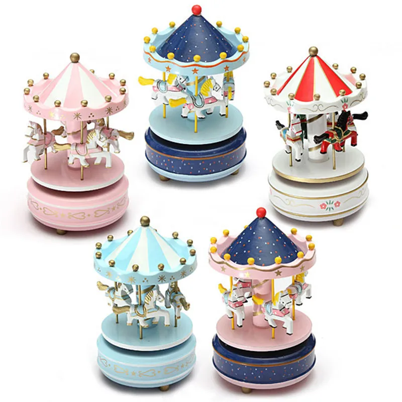 

Kids Carousel Music Box Merry Go Round Musical Devolopment Toys Room Decor