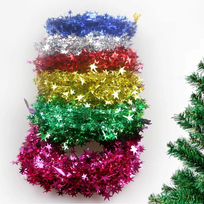 

7.5M 6pcs/lot Christmas Tree Hanging Star Wire Christmas Tree Ornament Christmas Tree Decorations Christmas Supplies