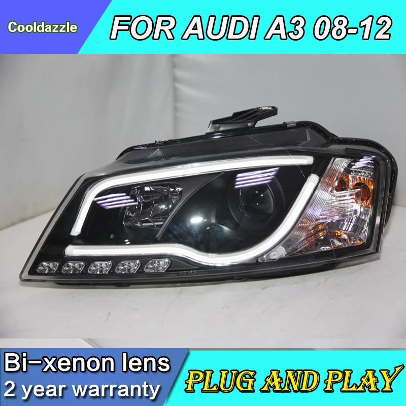 Для AUDI A3 светодиодный фары 2008 2009 2010 2011 2012 год передние с объектив проектора