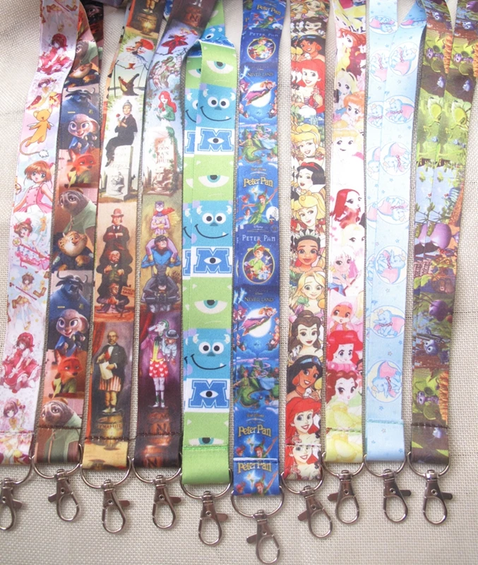 

New 30 pcs cartoon Anime Peter Pan elephant Peter Pan Card Captor Sak Cello Phone Key Chain Neck Strap Keys Lanyards gift H21
