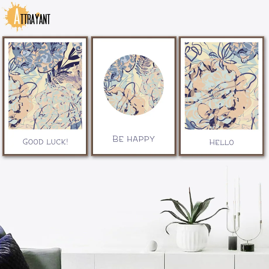 

Abstract Plant Leaf Quote Wall Art Canvas Painting Nordic Posters And Prints Canvas Art Wall Pictures For Living Room Home Decor