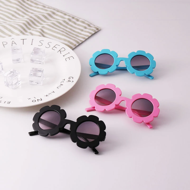 Koreanspring and summer children's sunglasses sunglasses boys and girls transparent flowers retro baby sun protection against uv