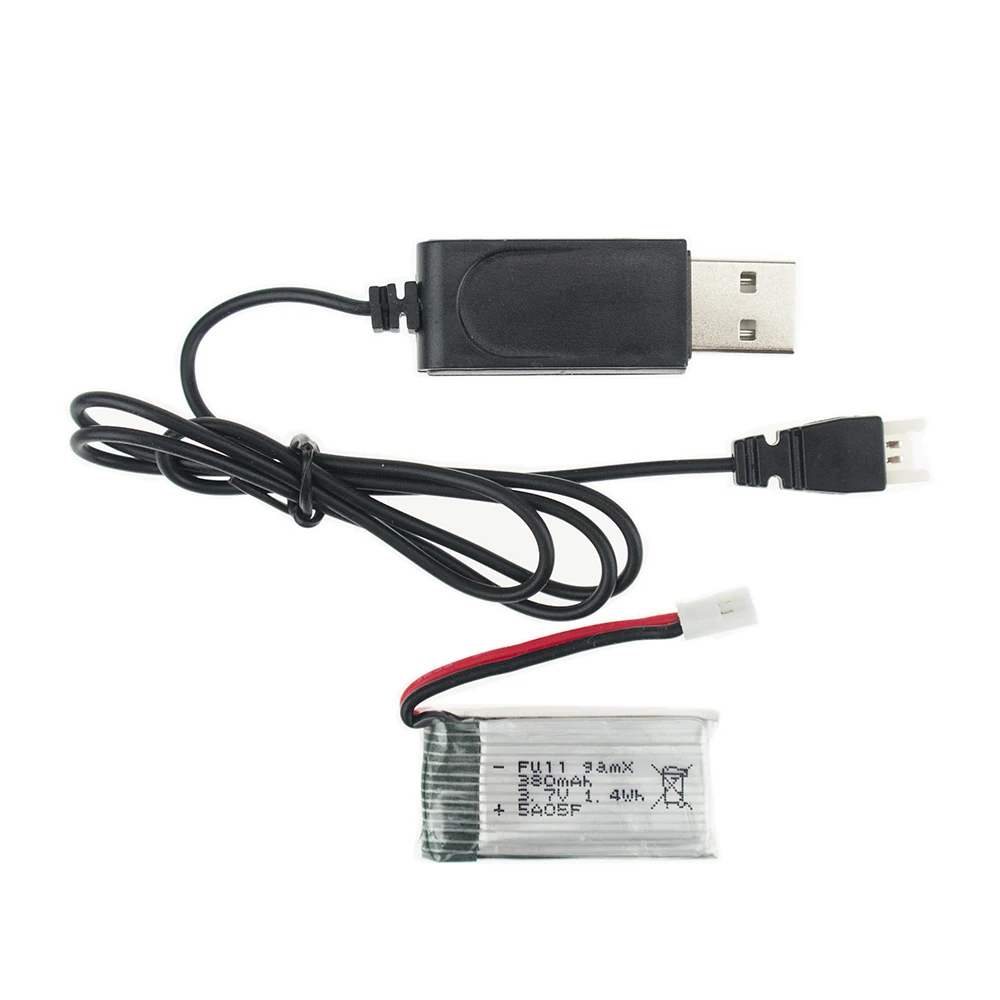 

Hilbert 3.7V 380mAh LiPo Battery with charger For JJRC H6C Hubsan H107 DM003 RC Helicopters Drone Control Toys